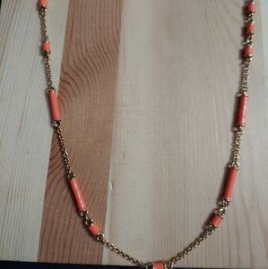 Kate Spade Gold/Orange 'Bar None' Station Necklace